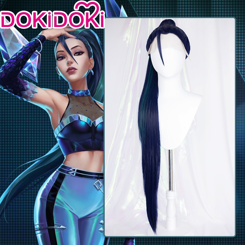 DokiDoki-SR KDA ڽ ̽ Kaisa Stright Ʈ     Kaisa Cosplay Wig K/DA All Out More